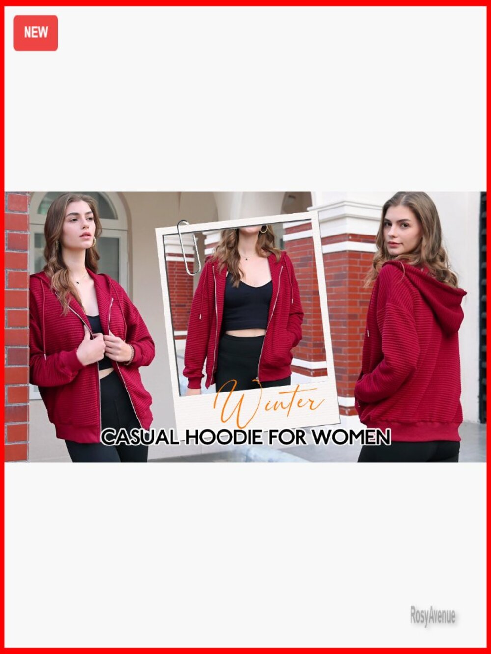 Oversized Zip Up Hoodie Long Sleeve Sweatshirt Fall Fashion Jacket - Picture 7 of 7